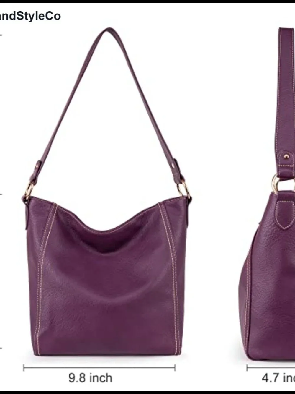 Vegan Leather Hobo Shoulder Bag Soft Medium Handbag Purse